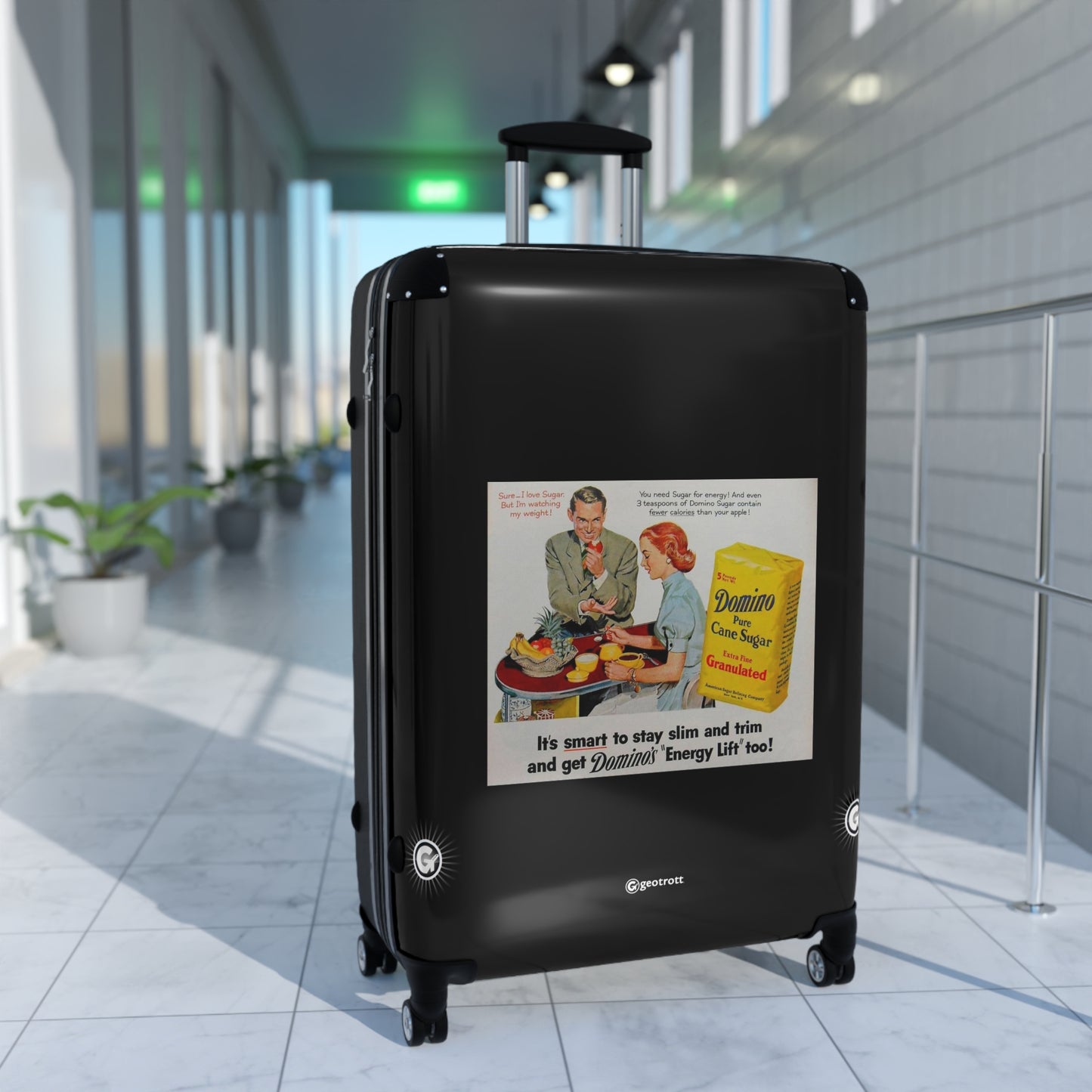Domino Pure Cane Sugar 1950'S Vintage Posters Retro Ad Luggage Bag Rolling Suitcase Spinner