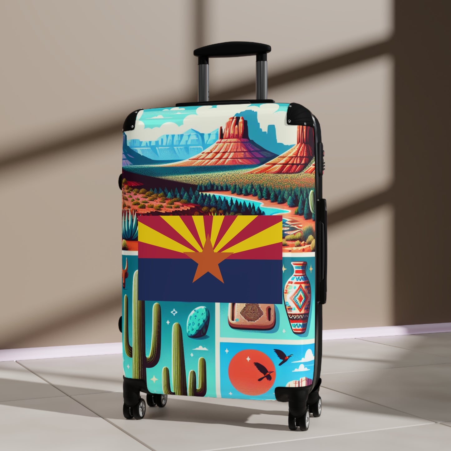 Arizona Usa State Flags Luggage Bag Rolling Suitcase Spinner