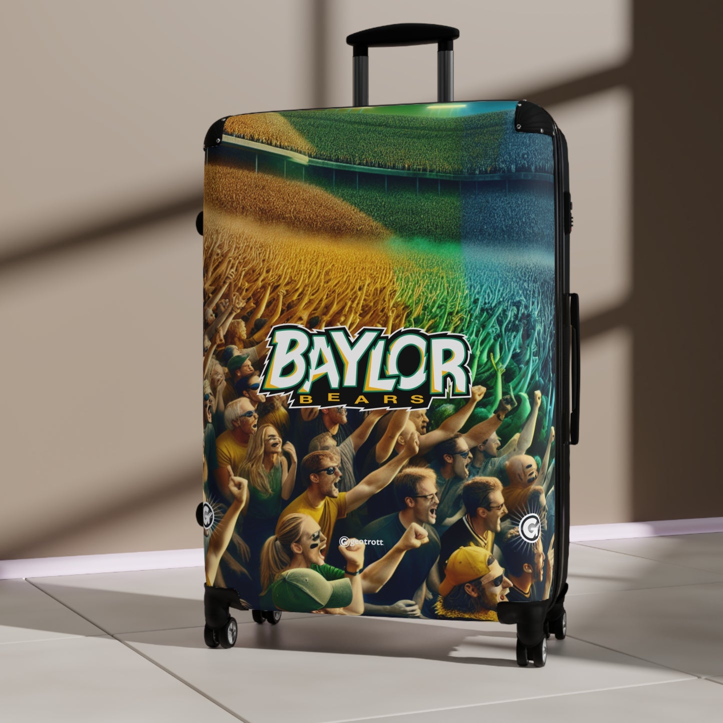 Baylor Bears Football University College Teams Luggage Bag Rolling Suitcase Spinner