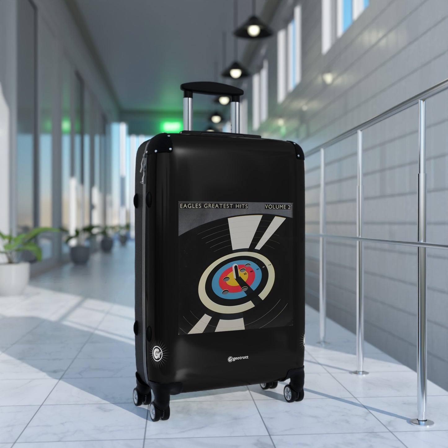 Eagles Greatest Hits Volume 2 Eighties Music Album Luggage Bag Rolling Suitcase Spinner