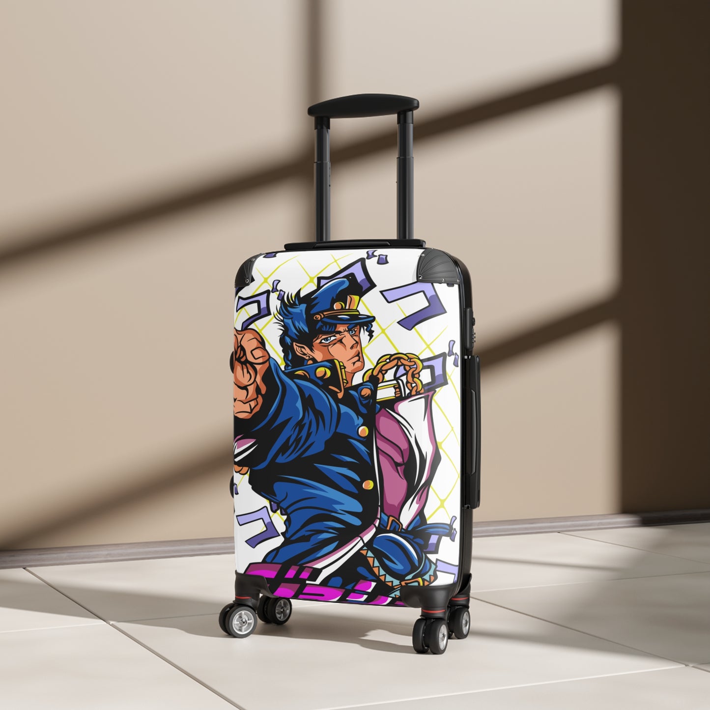 Jojo'S Fierce Stance: Vibrant Anime-Style Illustration, Dynamic Character Pose With Musical Notes