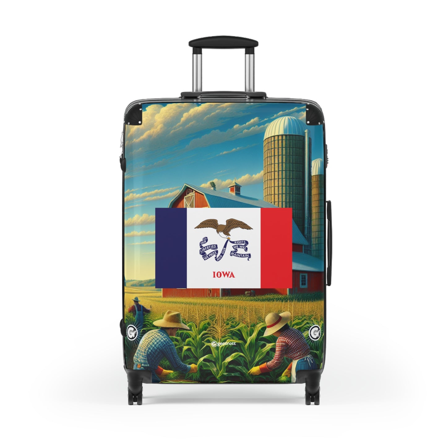 Iowa Usa State Flags Luggage Bag Rolling Suitcase Spinner