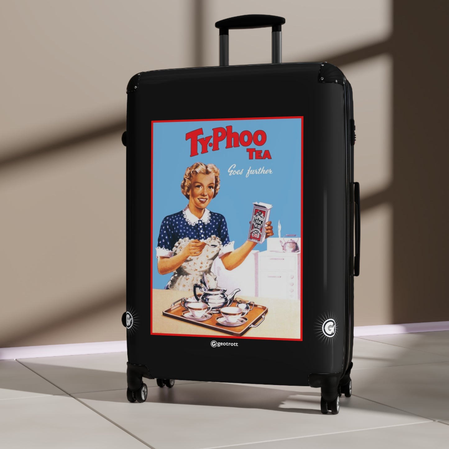 Ty-Phoo Tea Advertising Vintage Posters Retro Ad Luggage Bag Rolling Suitcase Spinner
