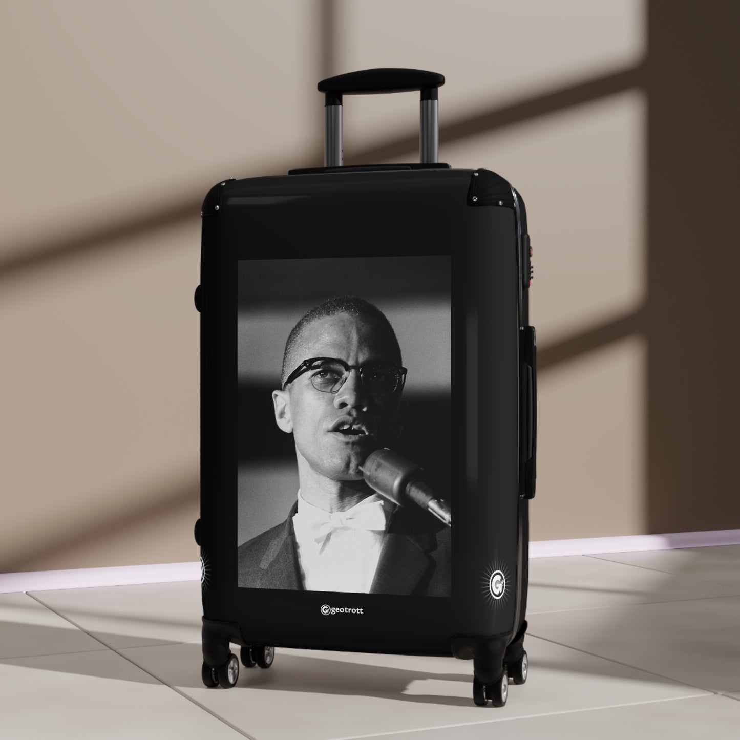 Malcolm X African American Revolutionary 20Th Century Photos Luggage Bag Rolling Suitcase Spinner