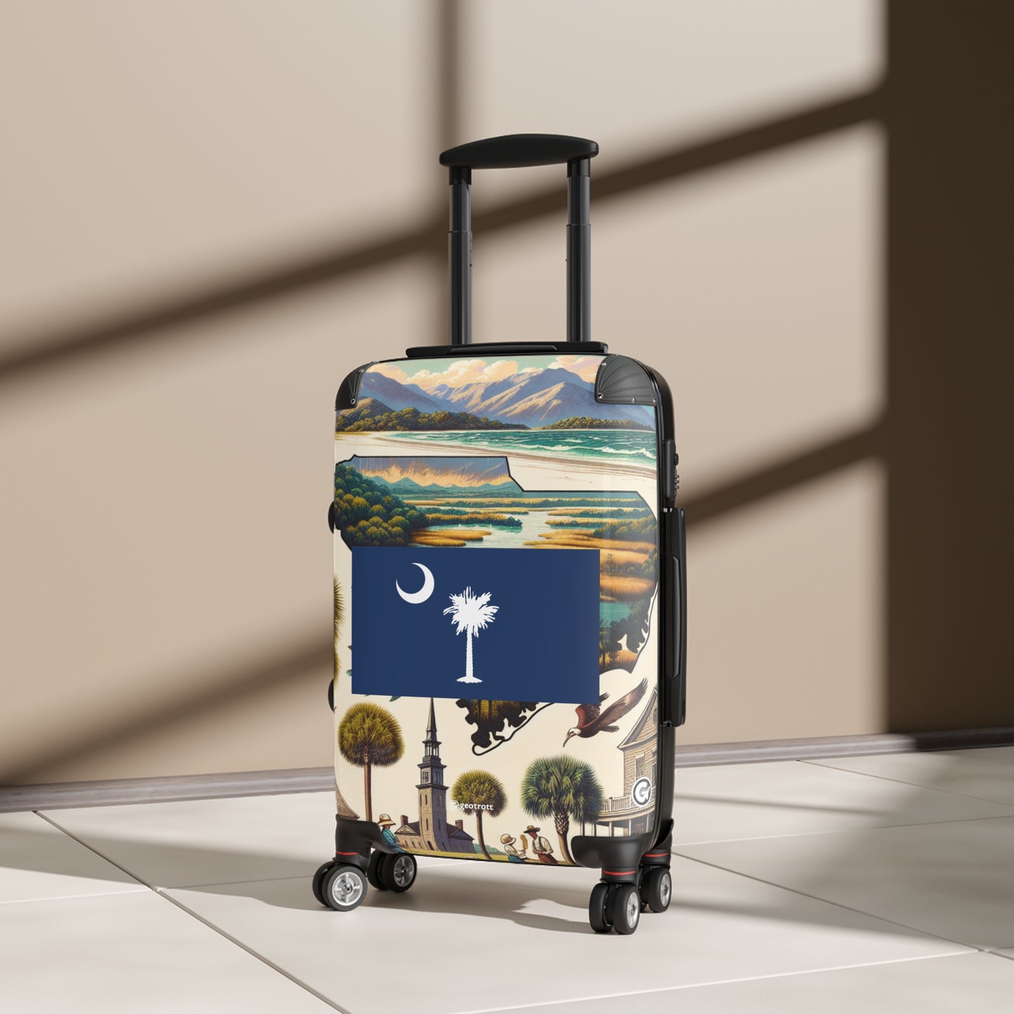 South Carolina Usa State Flags Luggage Bag Rolling Suitcase Spinner