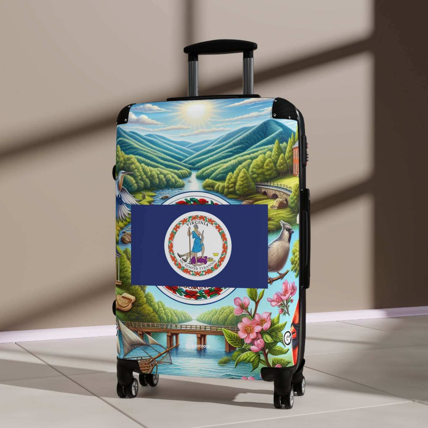 Virginia Usa State Flags Luggage Bag Rolling Suitcase Spinner