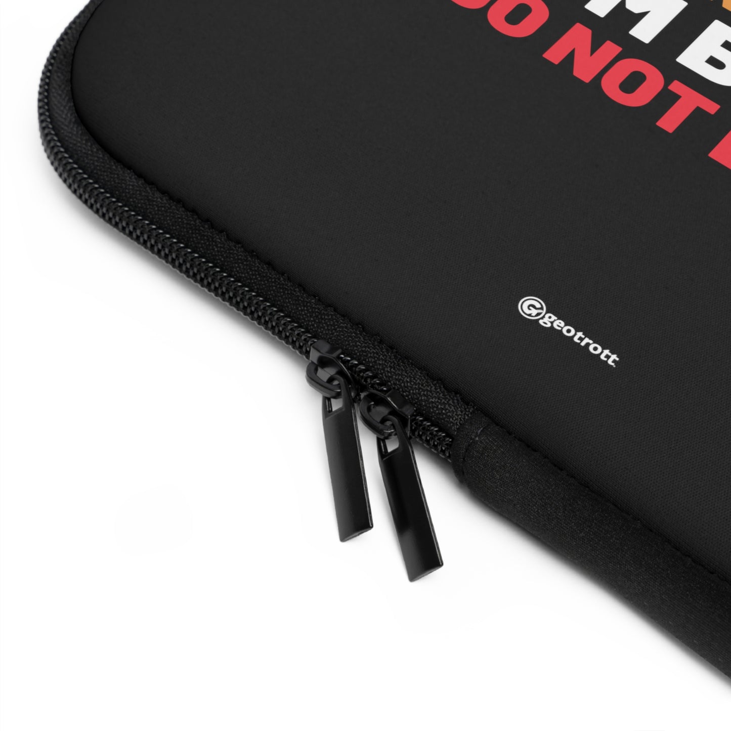Warning Gamer Hard At Work Focused On Saving The World From Bad Guys Do Not Disturb Gaming Lightweight Smooth Neoprene Laptop Sleeve