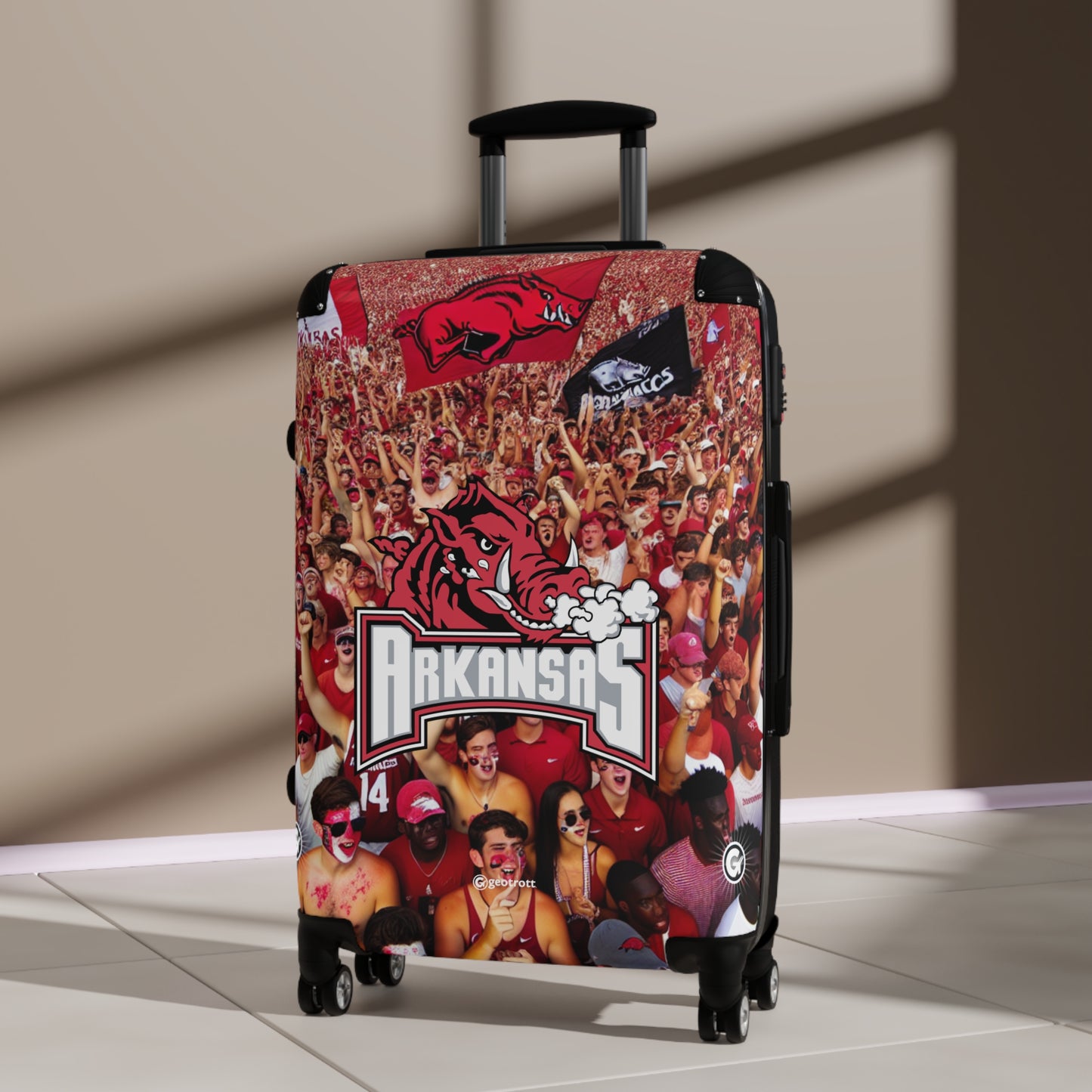 Arkansas Razorbacks Football Team Luggage Bag Rolling Suitcase Spinner