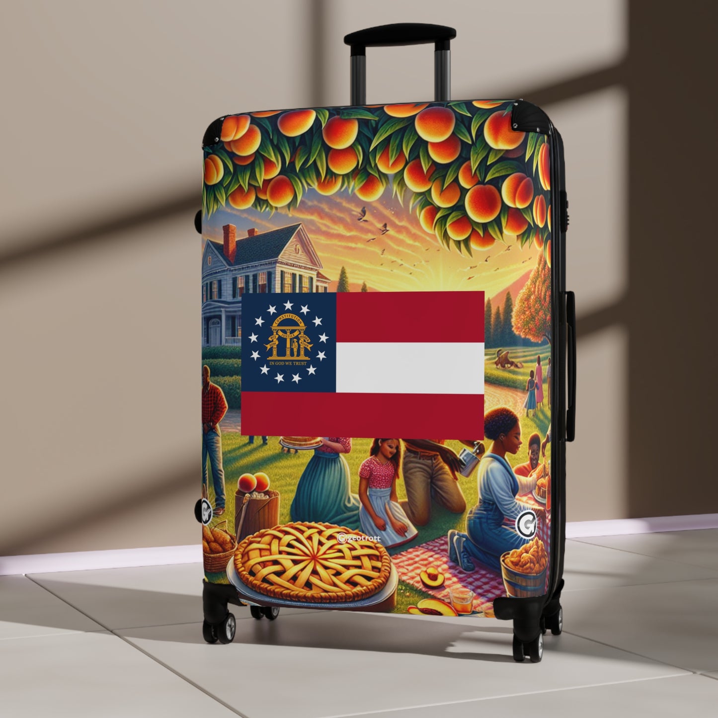 Georgia Usa State Flags Luggage Bag Rolling Suitcase Spinner