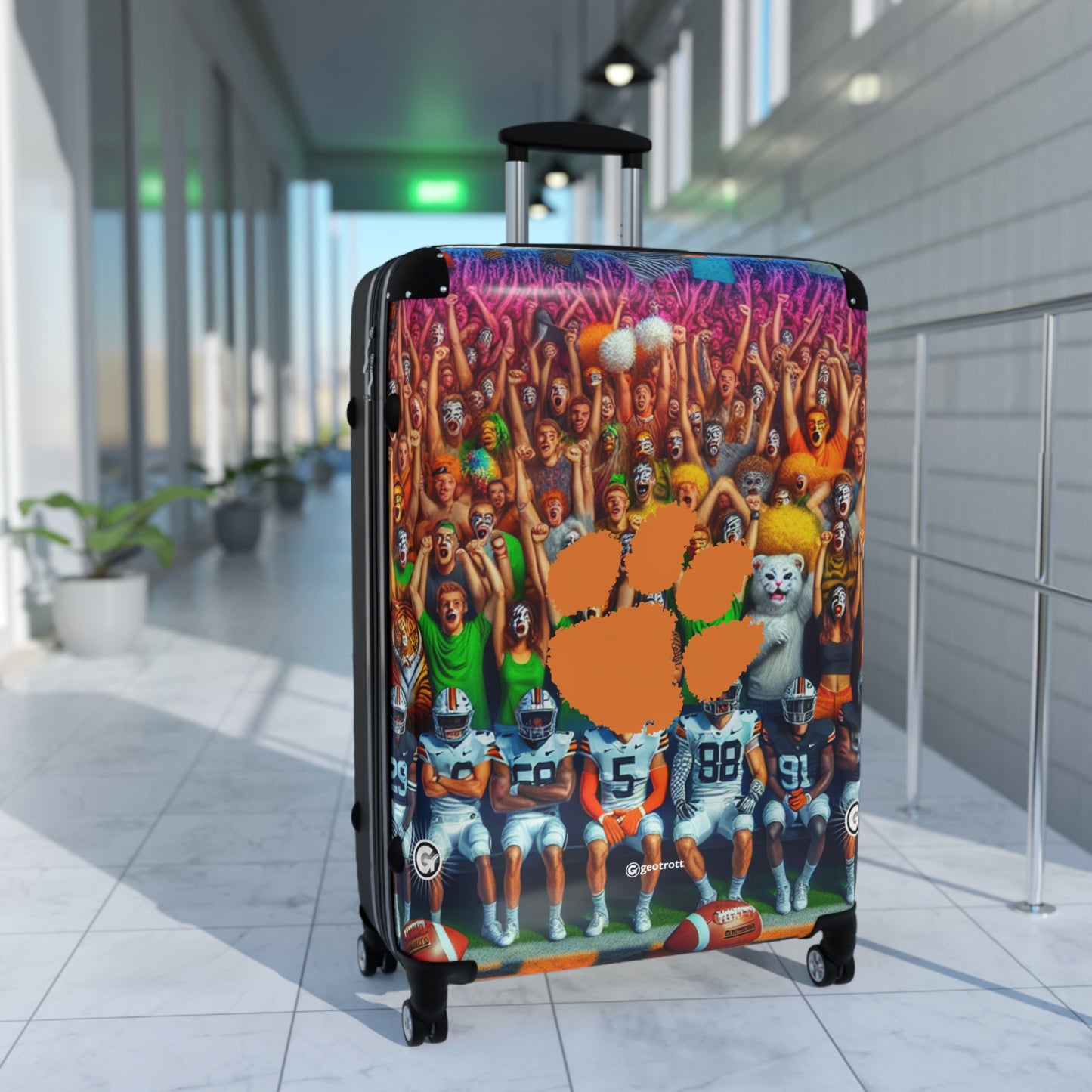 Clemson Tigers Football Team University College Teams Luggage Bag Rolling Suitcase Spinner