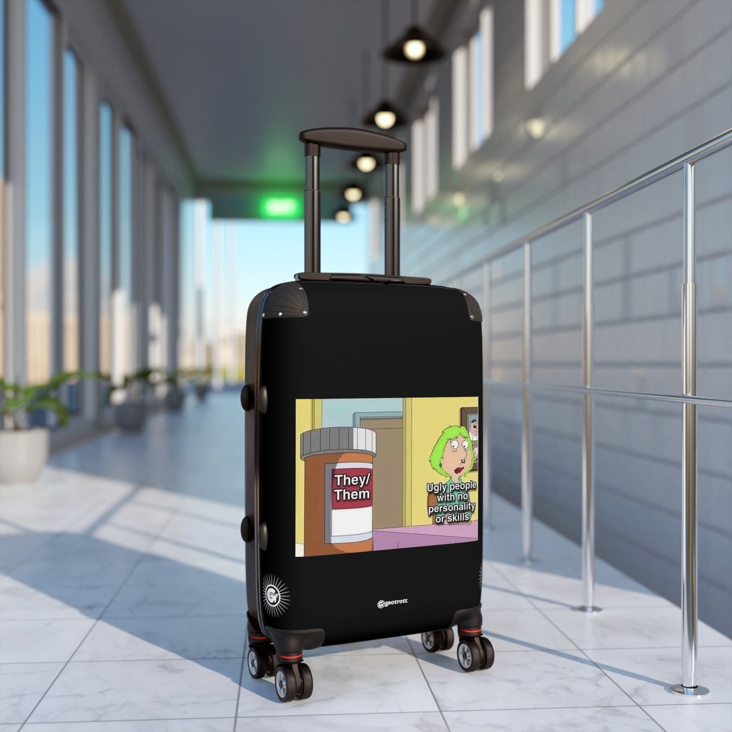 Ugly People with no Personality They Them MEME Funny Inspirational Luggage Bag Rolling Suitcase Spinner