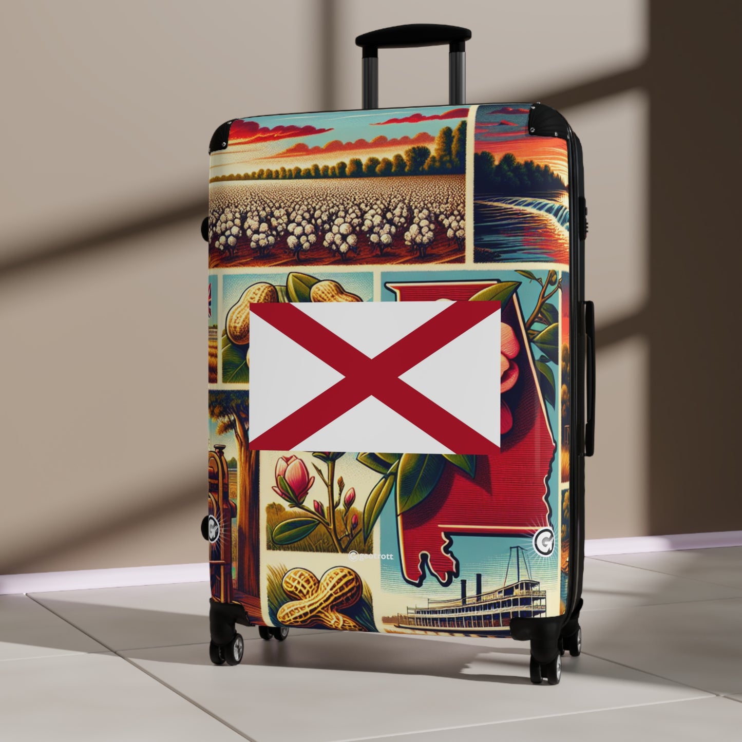 Alabama USA STATE FLAGS Luggage Bag Rolling Suitcase Spinner