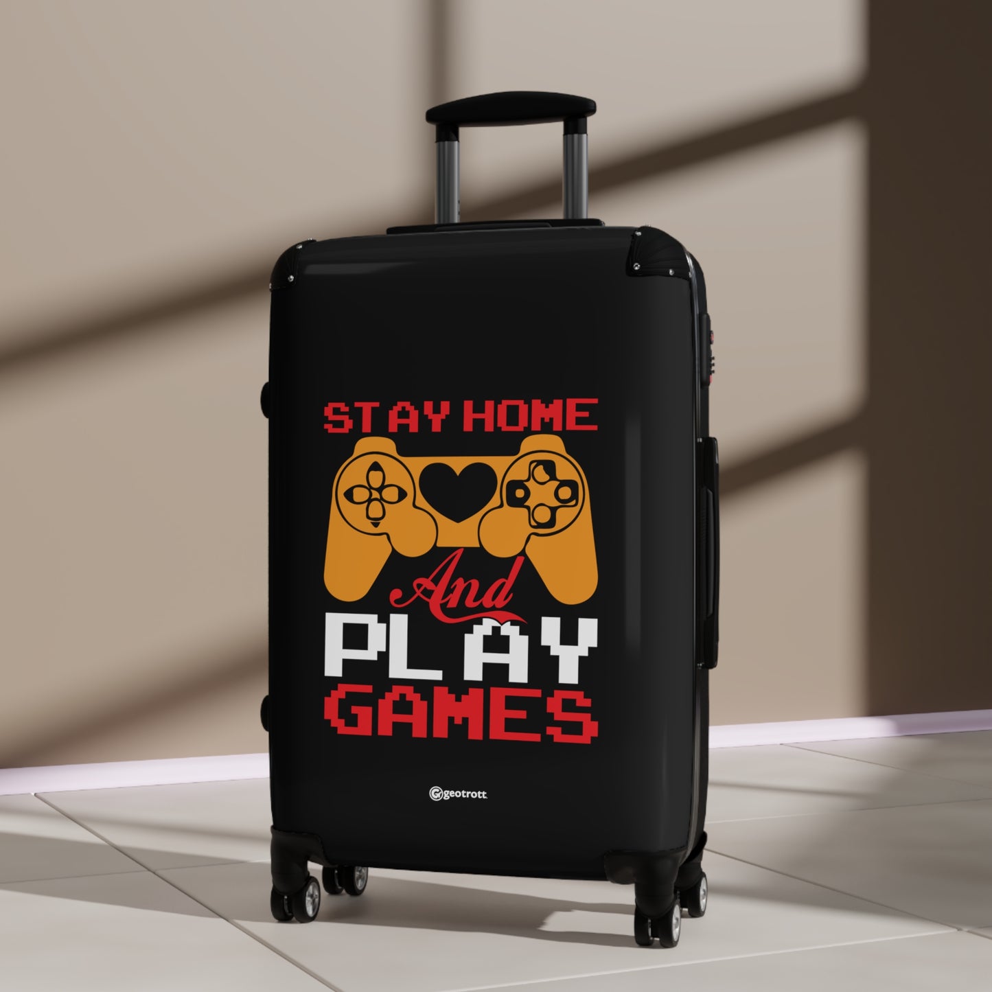 Stay Home and Play Games Gamer Gaming Suitcase-Bags-Geotrott