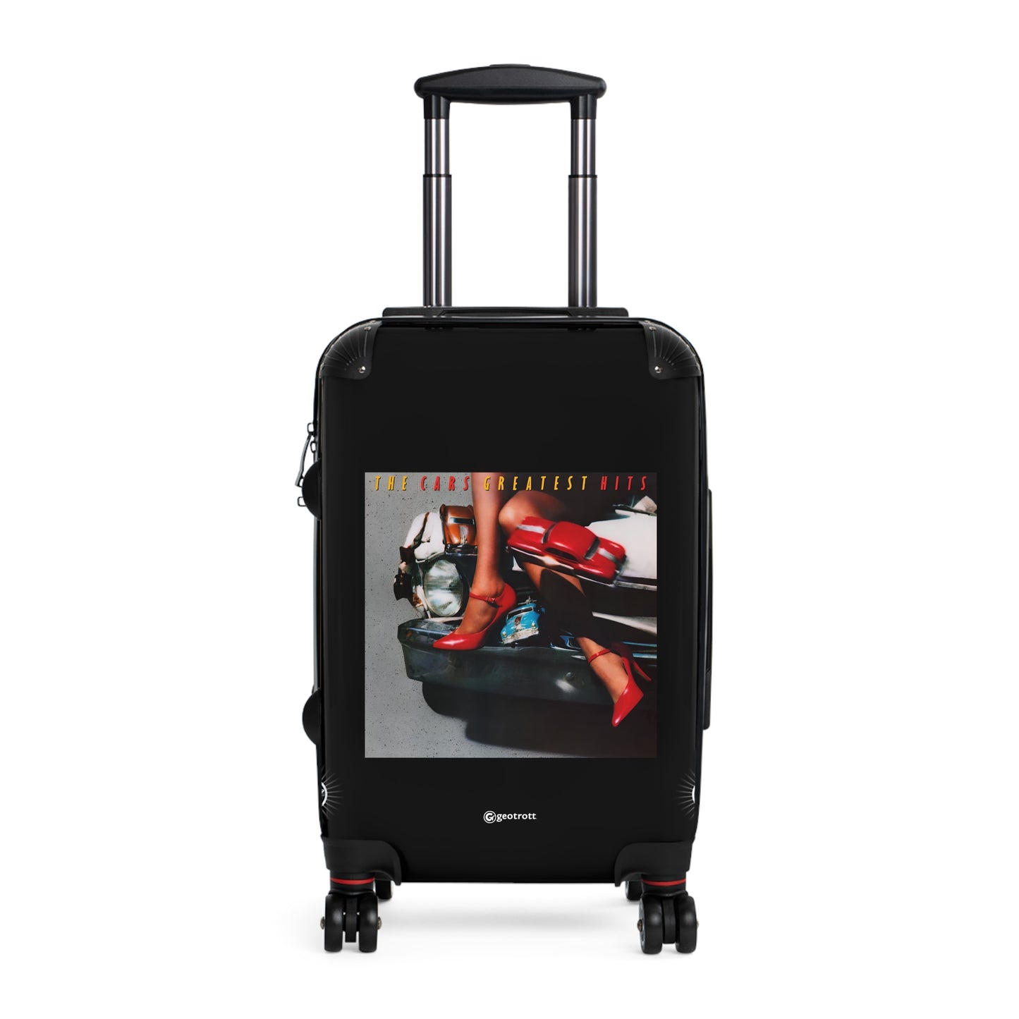 The Cars Music Greatest Hits Eighties Music Album Luggage Bag Rolling Suitcase Spinner
