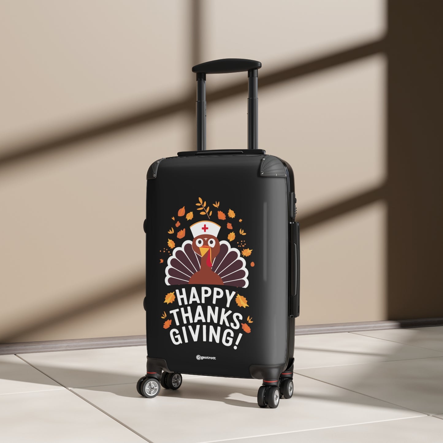 Happy Thanksgiving Turkey Nurse Thanksgiving Season Luggage Bag Rolling Suitcase Spinner