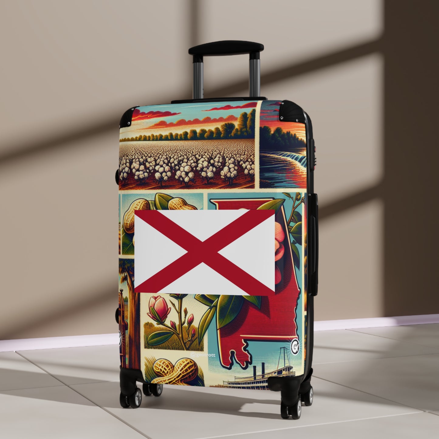 Alabama USA STATE FLAGS Luggage Bag Rolling Suitcase Spinner