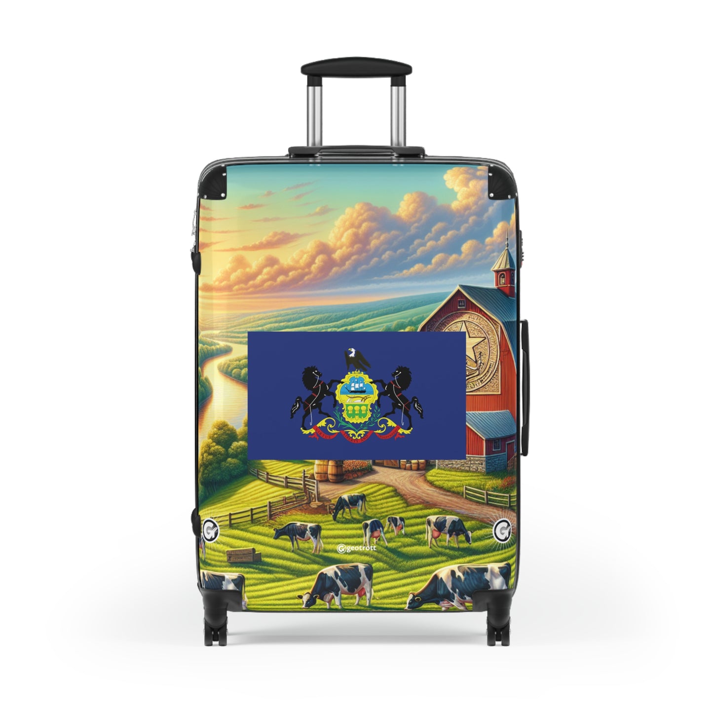 Pennsylvania Usa State Flags Luggage Bag Rolling Suitcase Spinner