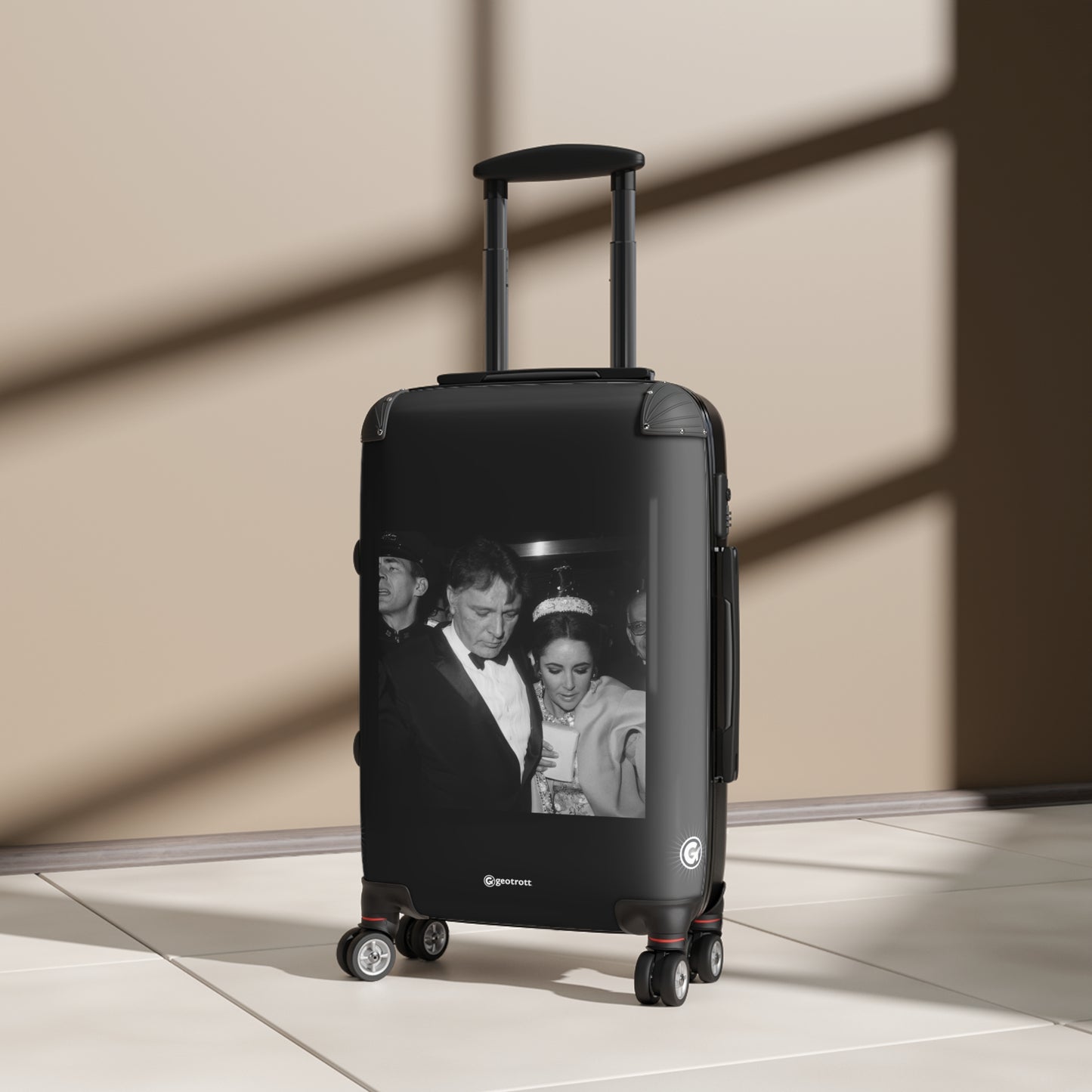 Elizabeth Taylor And Richard Burton En Route To Hotel 20Th Century Photos Luggage Bag Rolling Suitcase Spinner