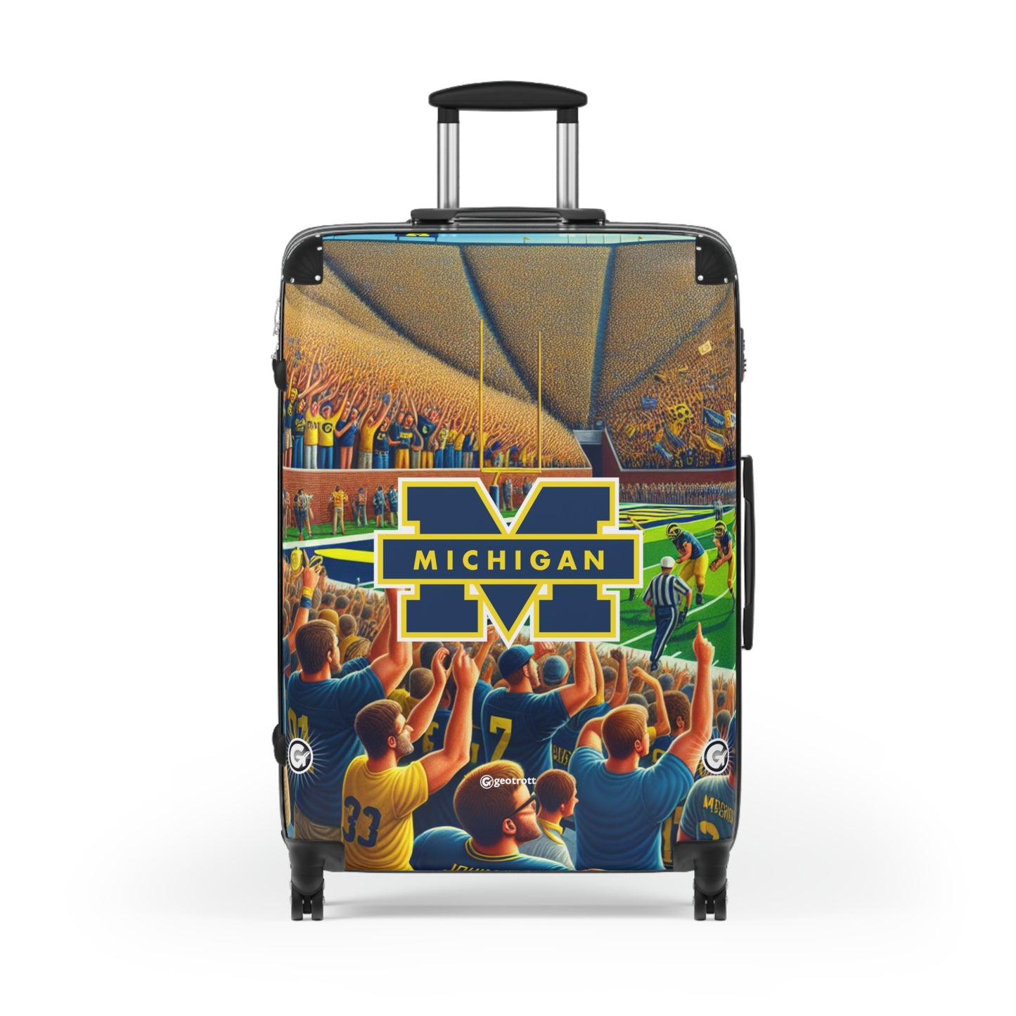 Michigan University Wolverines Football Team Luggage Bag Rolling Suitcase Spinner