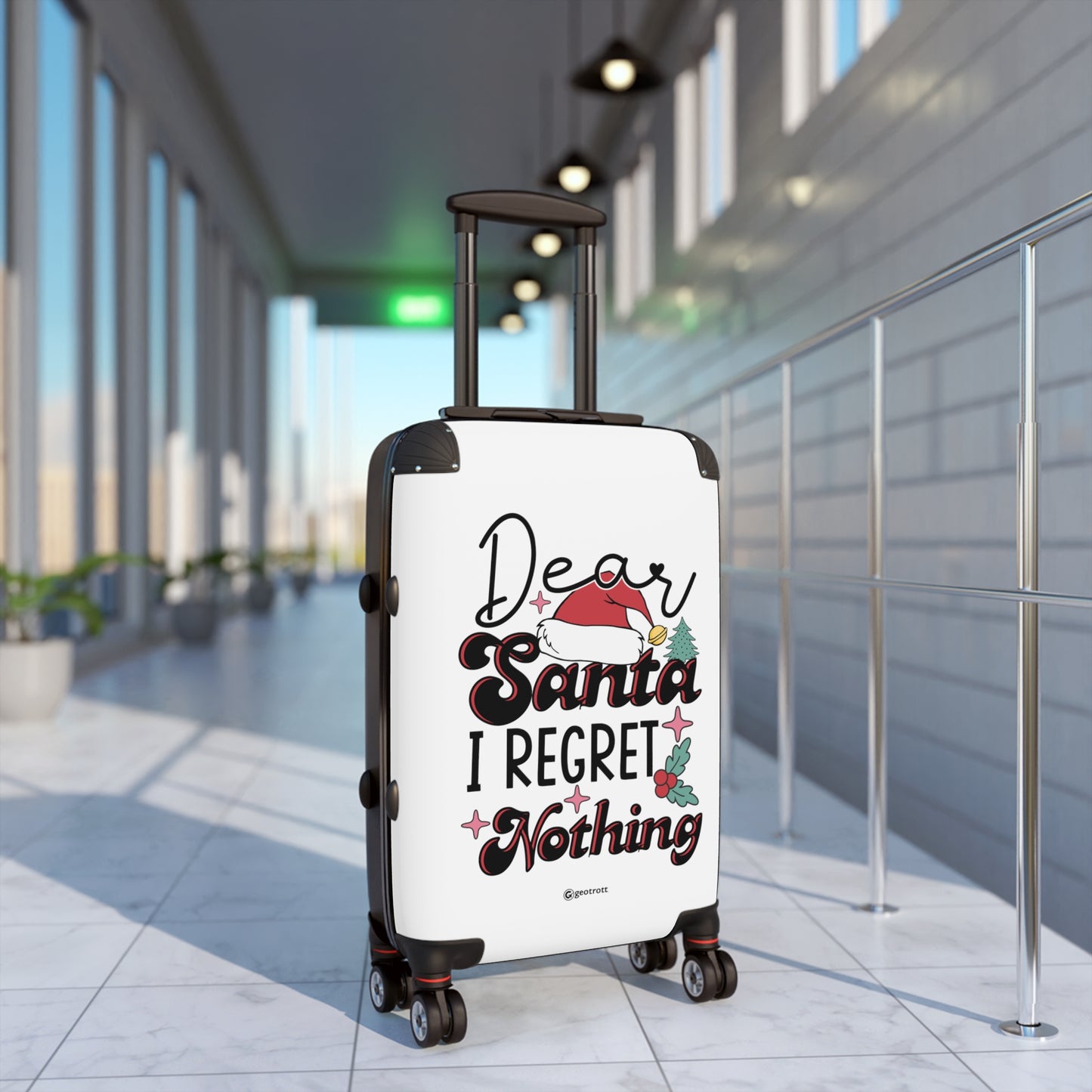 Dear Santa I Regret Nothing Christmas Season Luggage Bag Rolling Suitcase Spinner