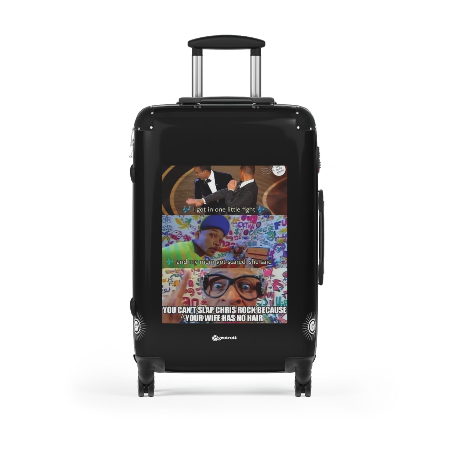 Will Smith Slaps Chris Rock MEME Funny Inspirational Luggage Bag Rolling Suitcase Spinner