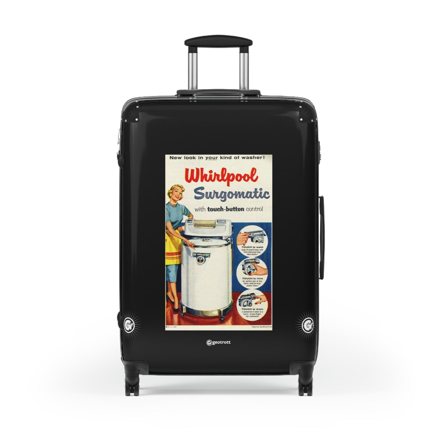 Whirlpool’S Surgomatic Washer Vintage Posters Retro Ad Luggage Bag Rolling Suitcase Spinner