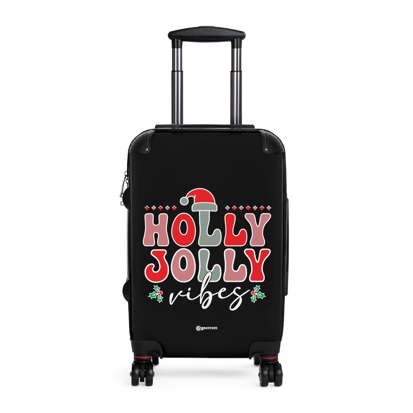 Holly Jolly Vibes Christmas Season Luggage Bag Rolling Suitcase Spinner