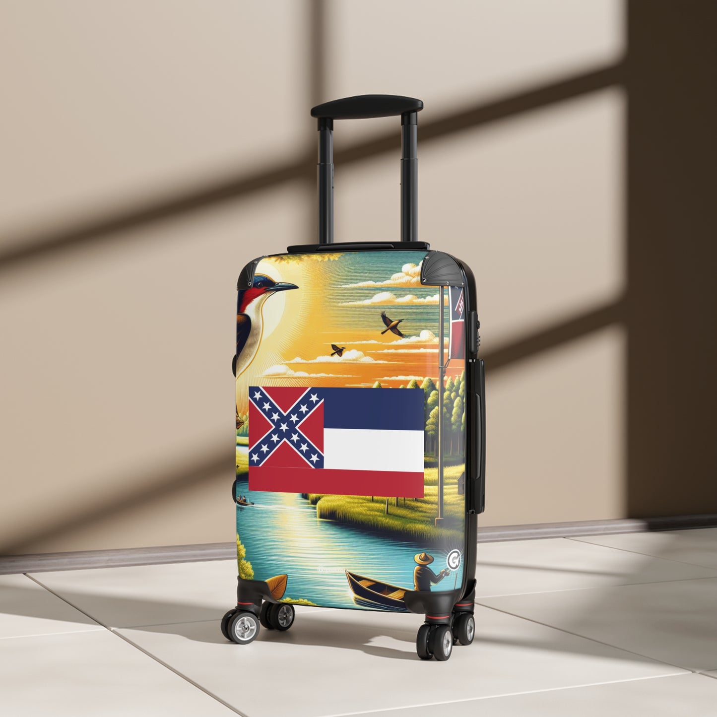 Mississippi Usa State Flags Luggage Bag Rolling Suitcase Spinner