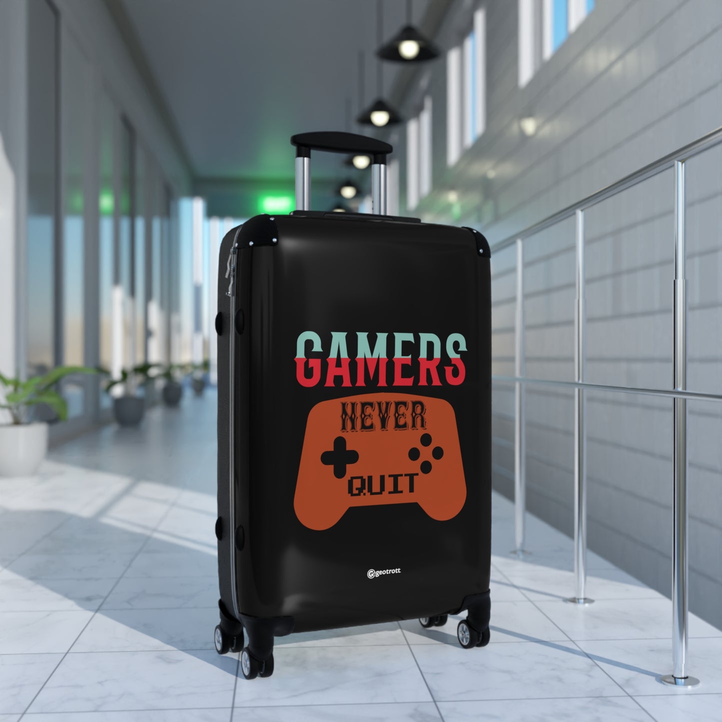 Gamers Never Quit 2 Gamer Gaming Suitcase-Bags-Geotrott
