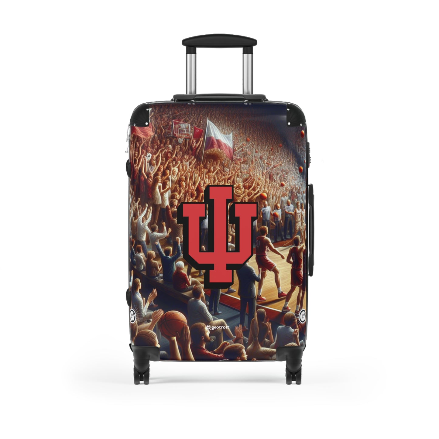 Indiana University Hoosiers Men'S Basketball College Team Luggage Bag Rolling Suitcase Spinner