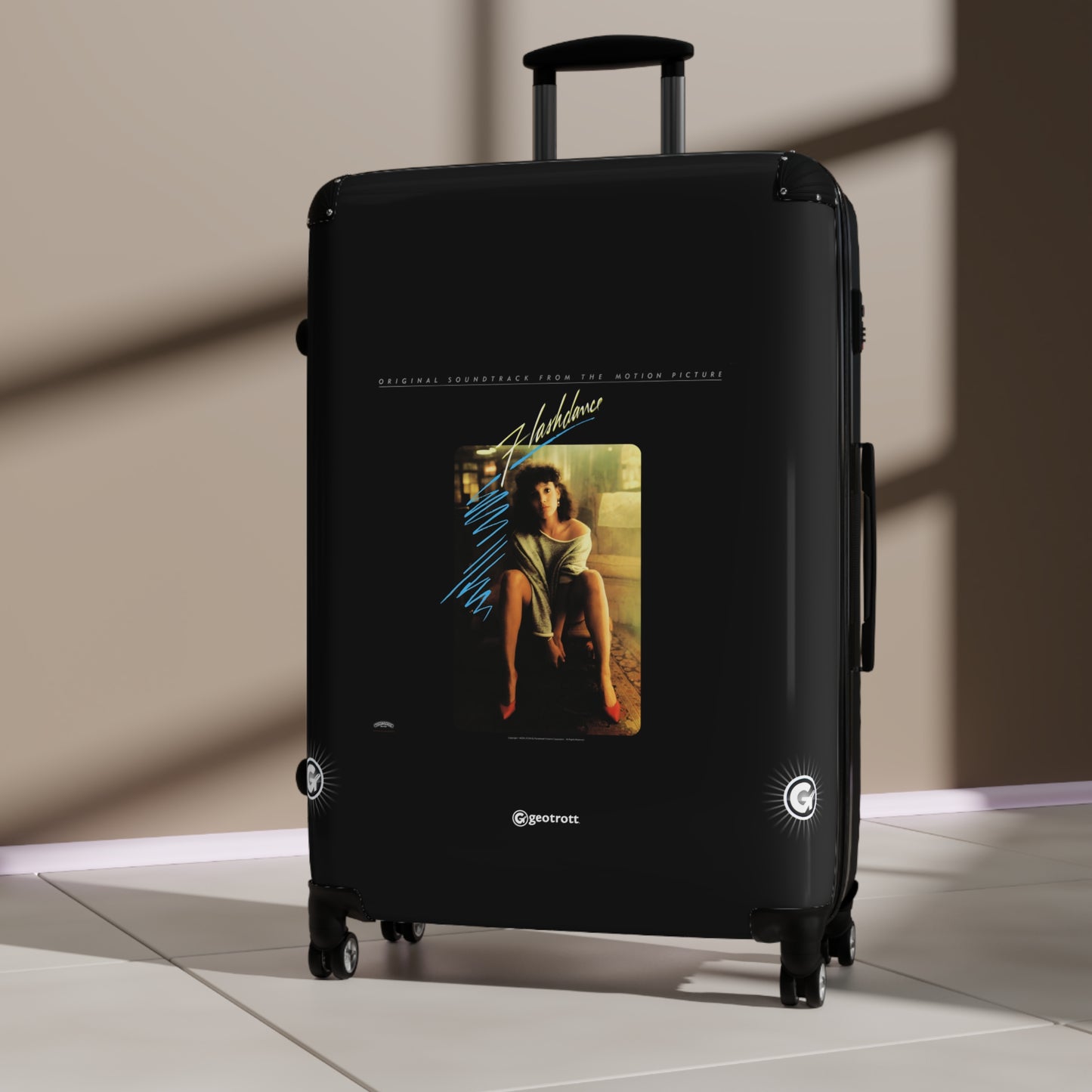 Flashdance Movie Soundtrack Eighties Music Album Luggage Bag Rolling Suitcase Spinner