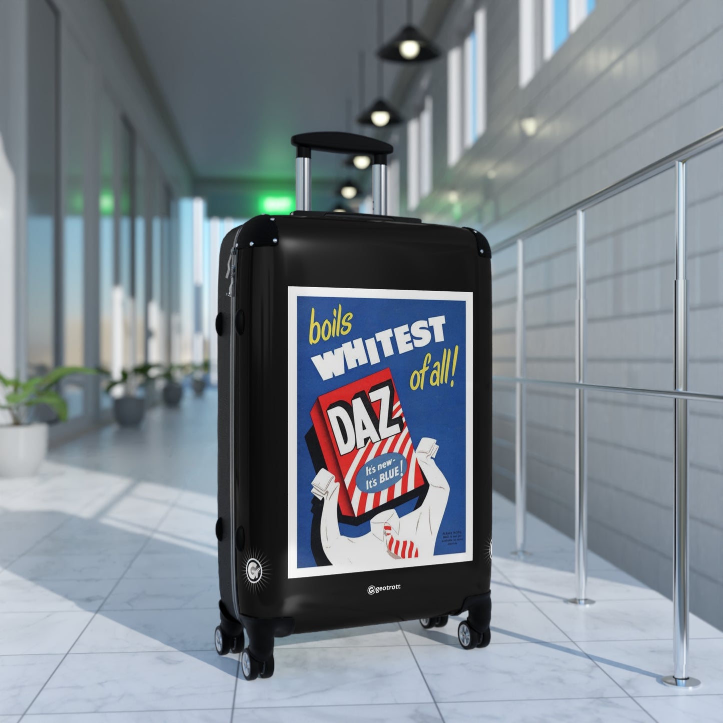 Daz 1950S Uk Washing Powder Products Vintage Posters Retro Ad Luggage Bag Rolling Suitcase Spinner