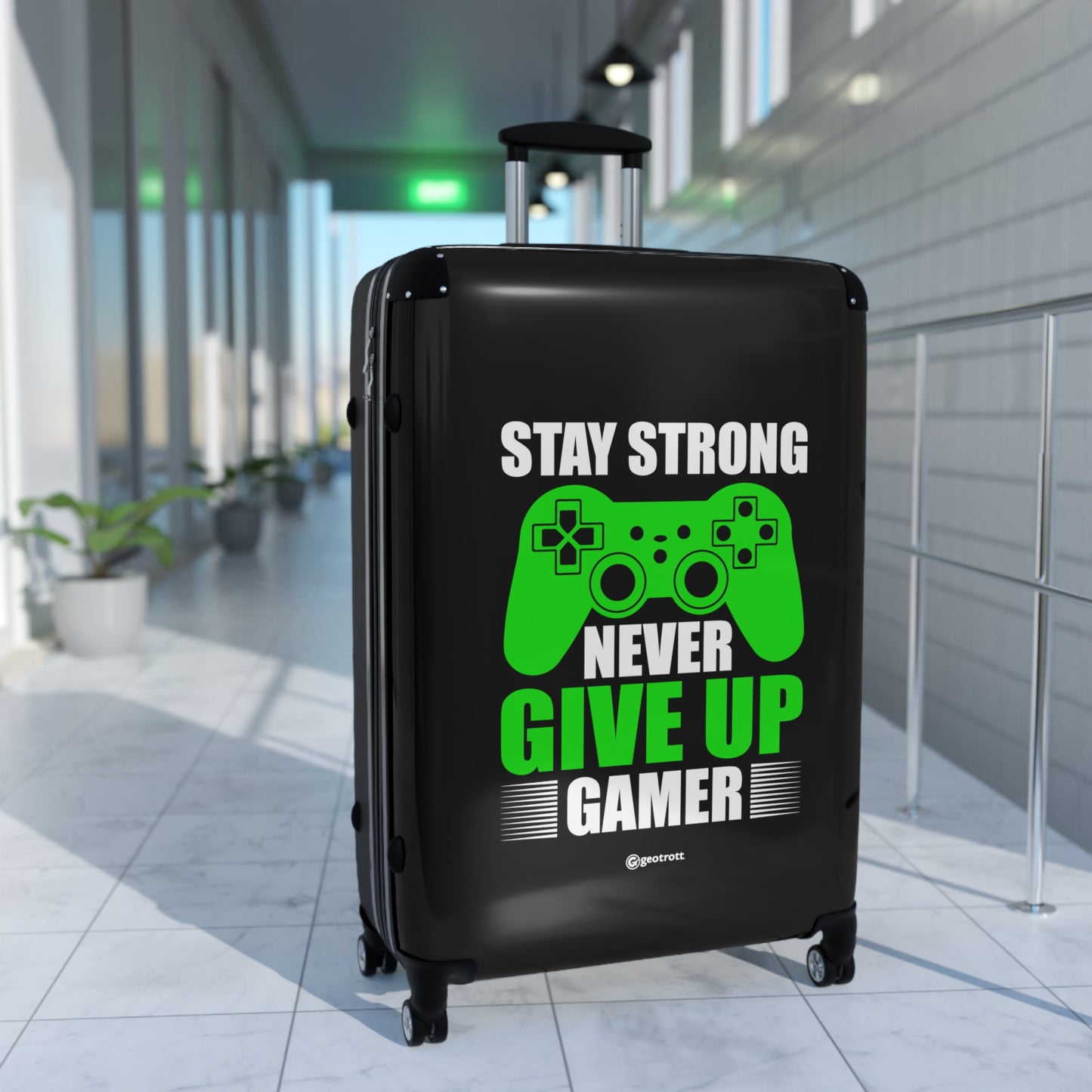 Stay Strong Never Give Up Gamer Gaming Suitcase-Bags-Geotrott