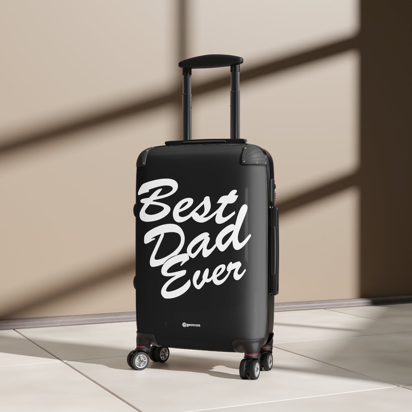 Best Dad Ever Black Emotive Inspirational Fathers Day Luggage Bag Rolling Suitcase Spinner