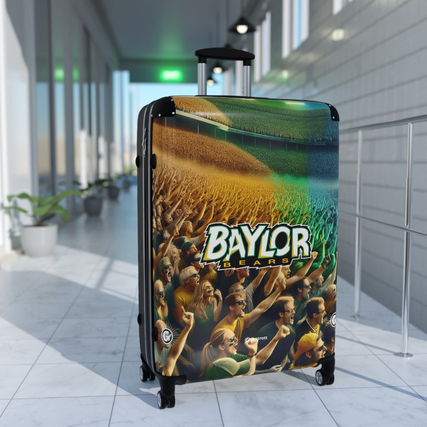 Baylor Bears Football University College Teams Luggage Bag Rolling Suitcase Spinner