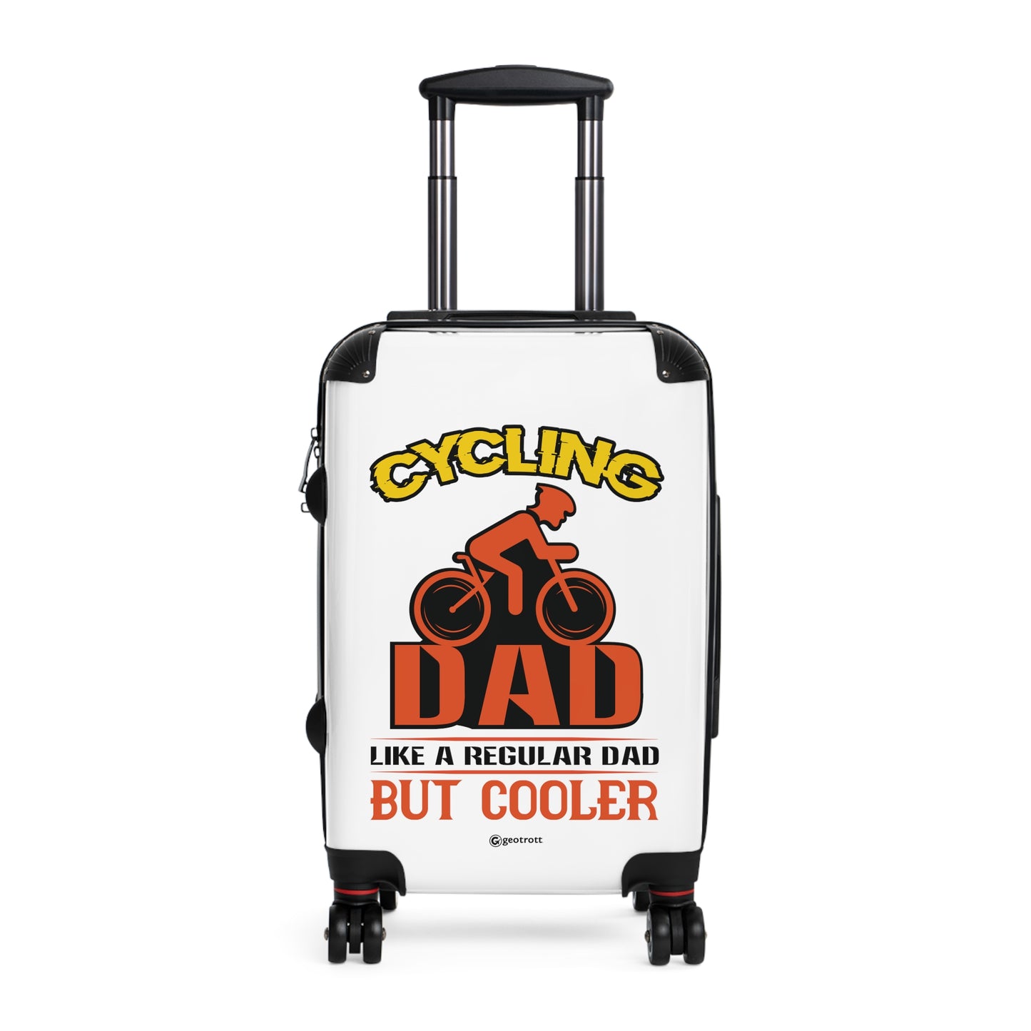 Cycling Dad Like a Regular Dad but Better Emotive Inspirational Fathers Day Luggage Bag Rolling Suitcase Spinner