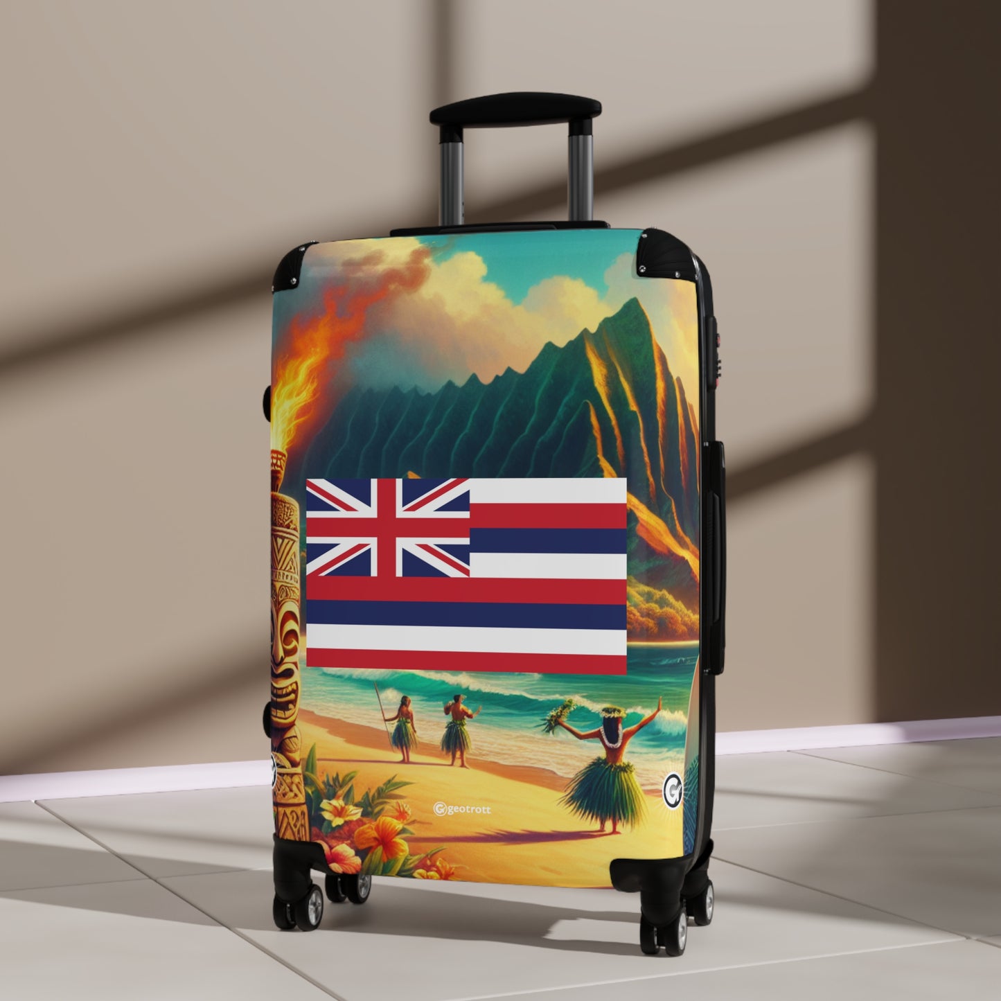 Hawaii Usa State Flags Luggage Bag Rolling Suitcase Spinner