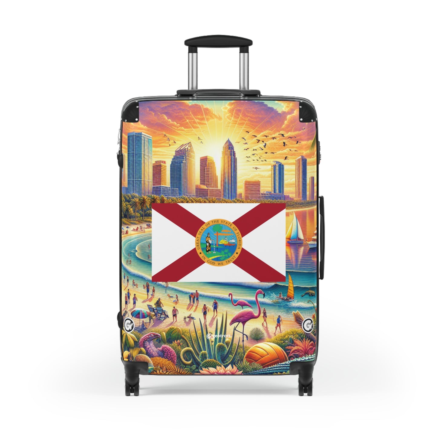 Florida Usa State Flags Luggage Bag Rolling Suitcase Spinner