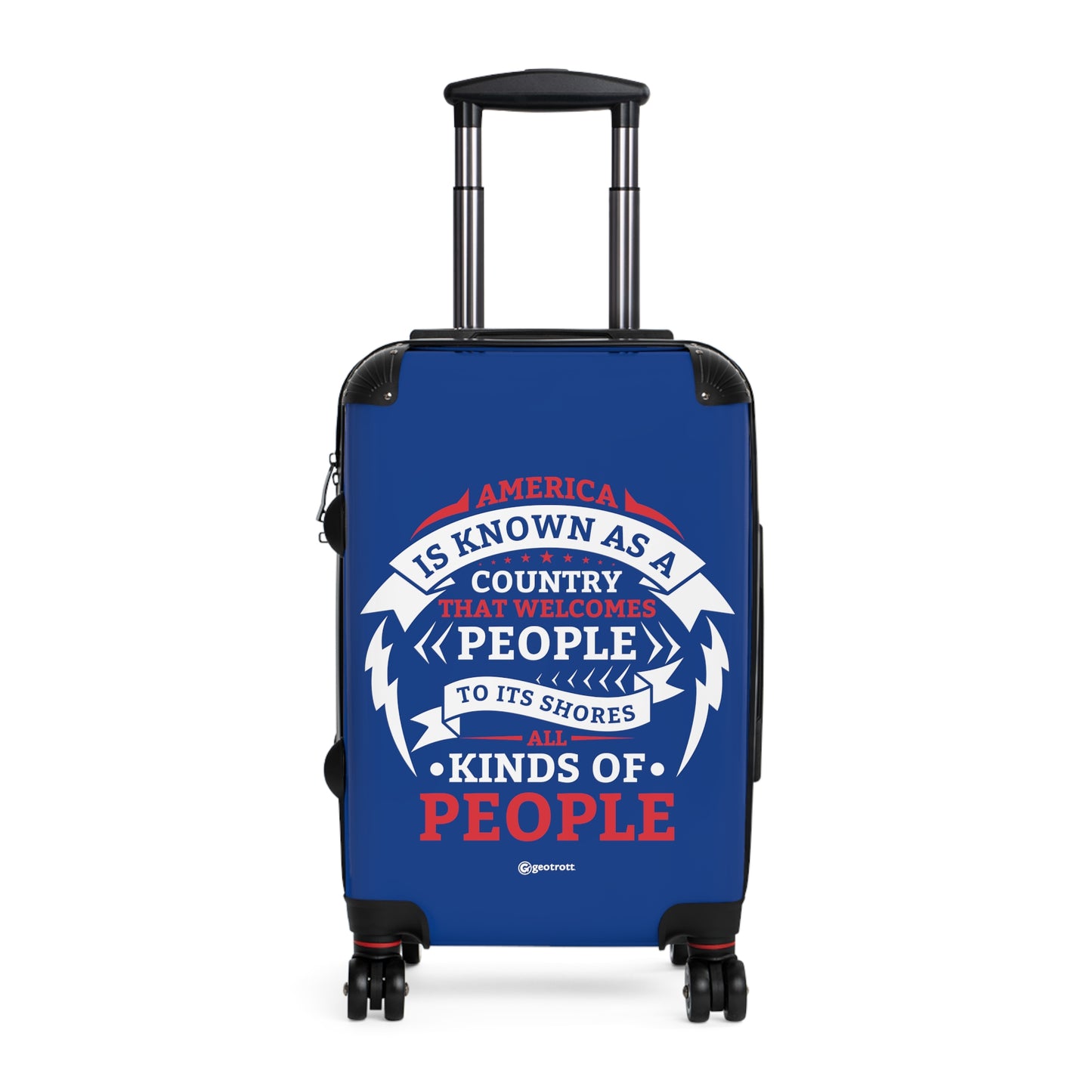 America is known as a Country that Welcomes People to its Shores all Kinds of People Blue Luggage Bag Rolling Suitcase Spinner