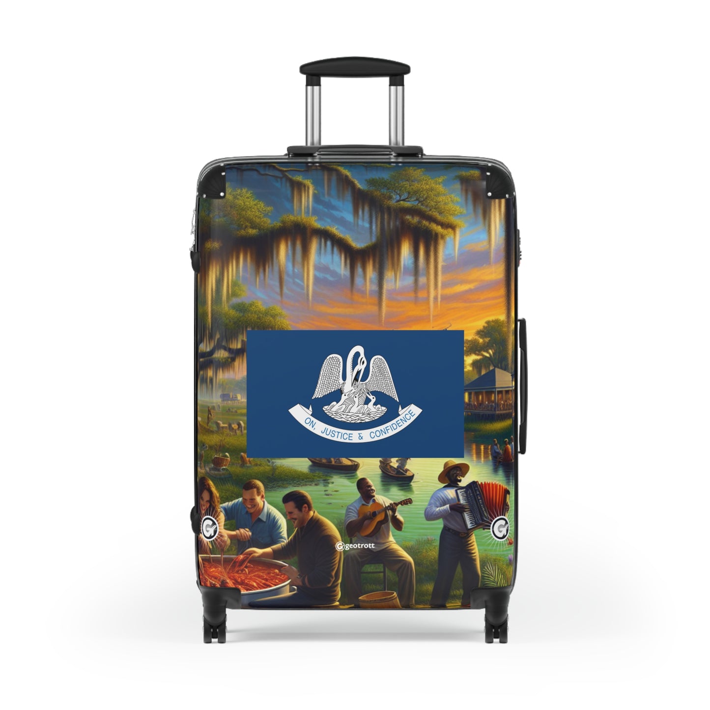 Louisiana Usa State Flags Luggage Bag Rolling Suitcase Spinner