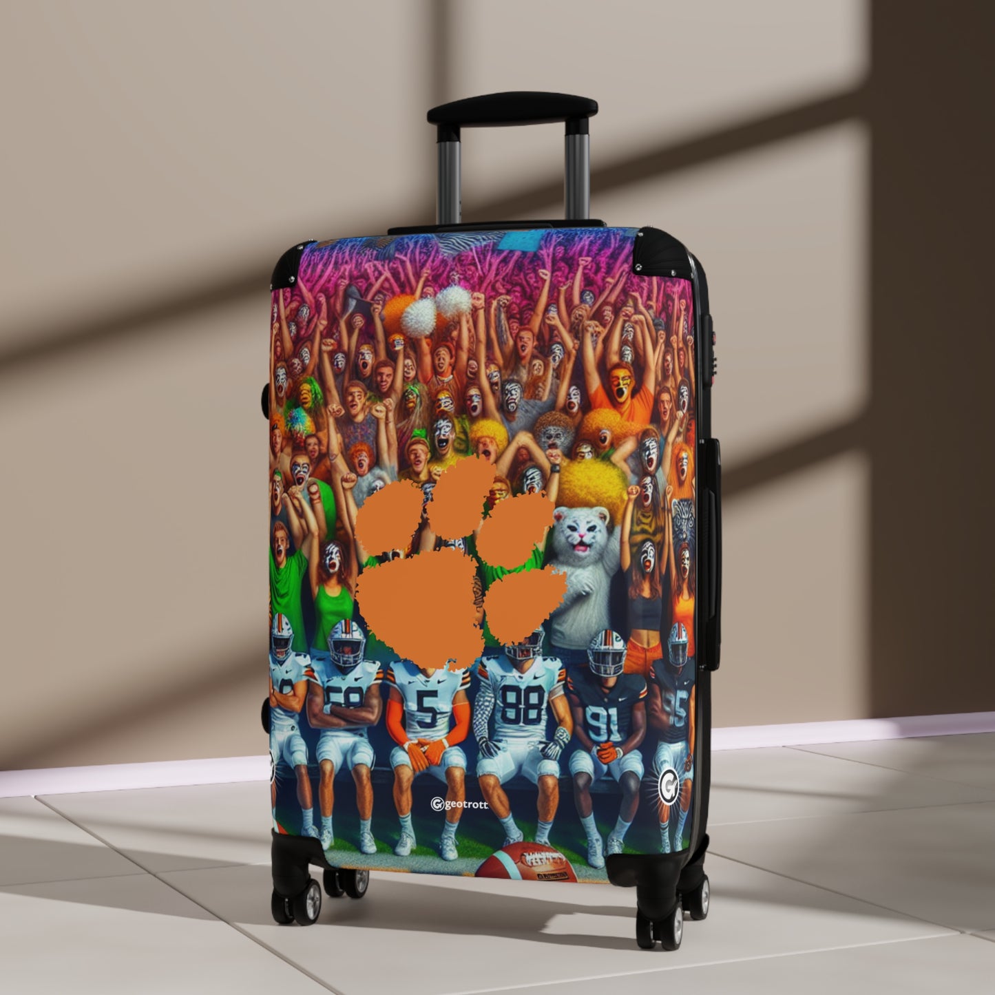 Clemson Tigers Football Team University College Teams Luggage Bag Rolling Suitcase Spinner