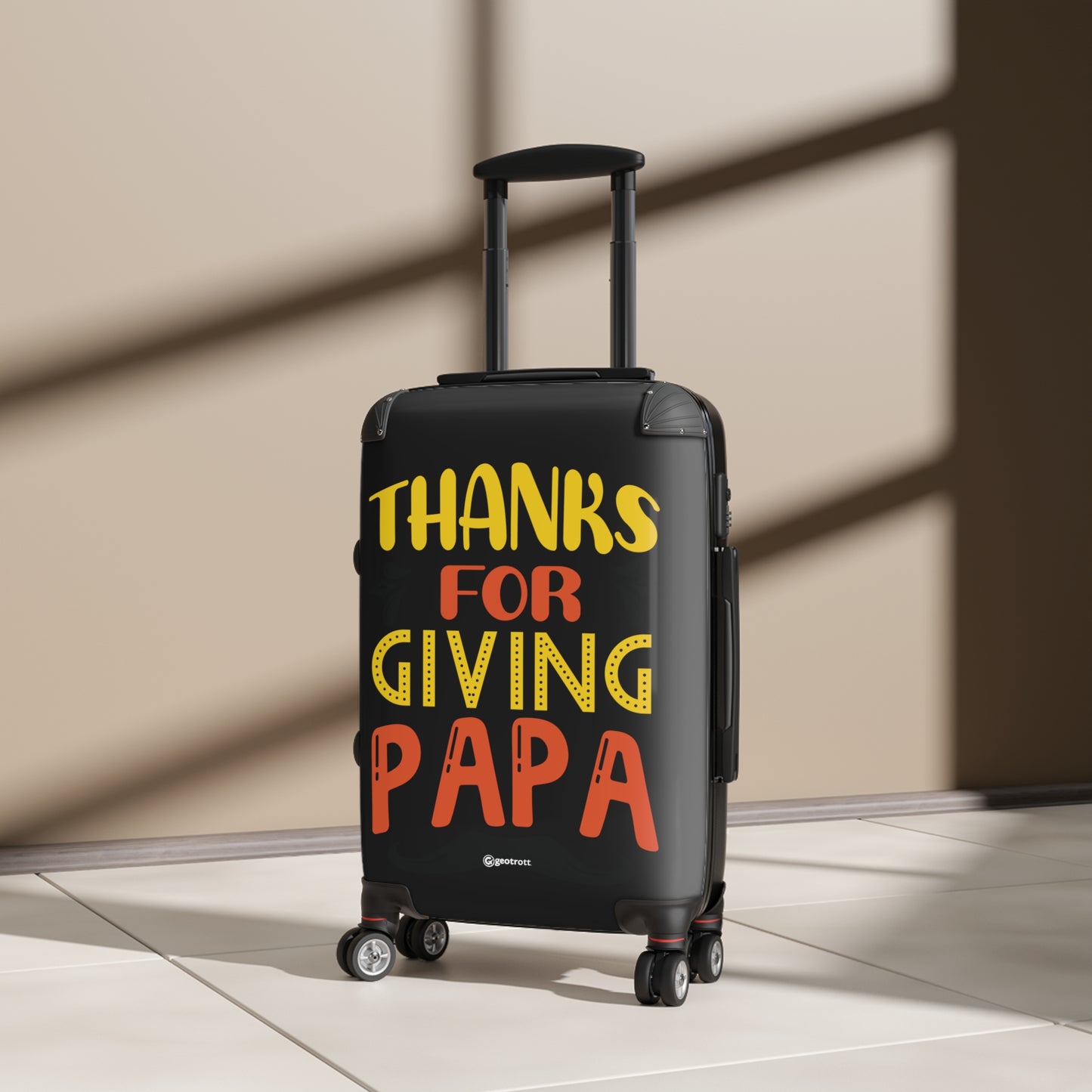 Thanks for Giving Papa Thanksgiving Fathers Day Season Luggage Bag Rolling Suitcase Spinner