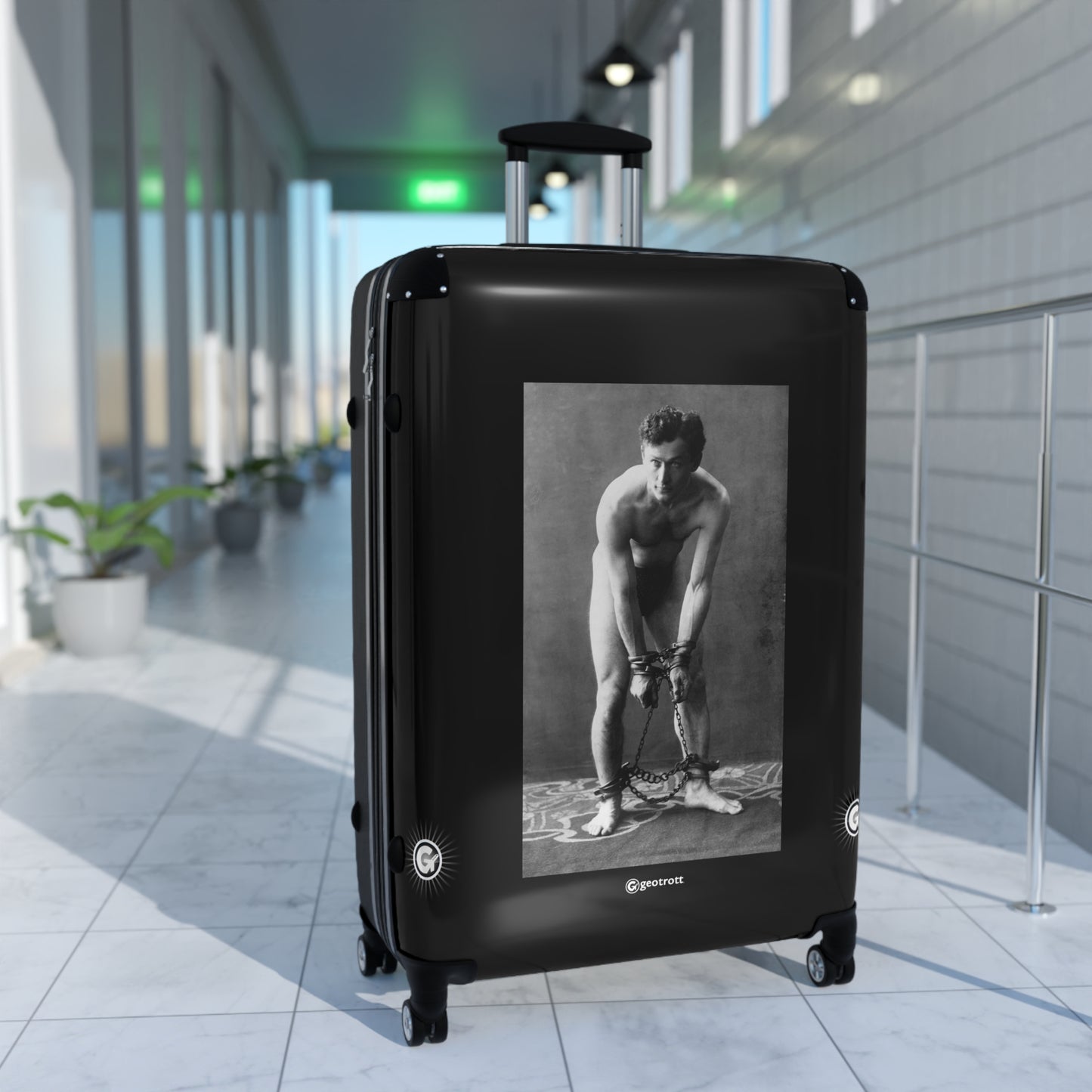 Harry Houdini In Chains 1906 Wily Escape Artist In Handcuff 20Th Century Photos Luggage Bag Rolling Suitcase Spinner