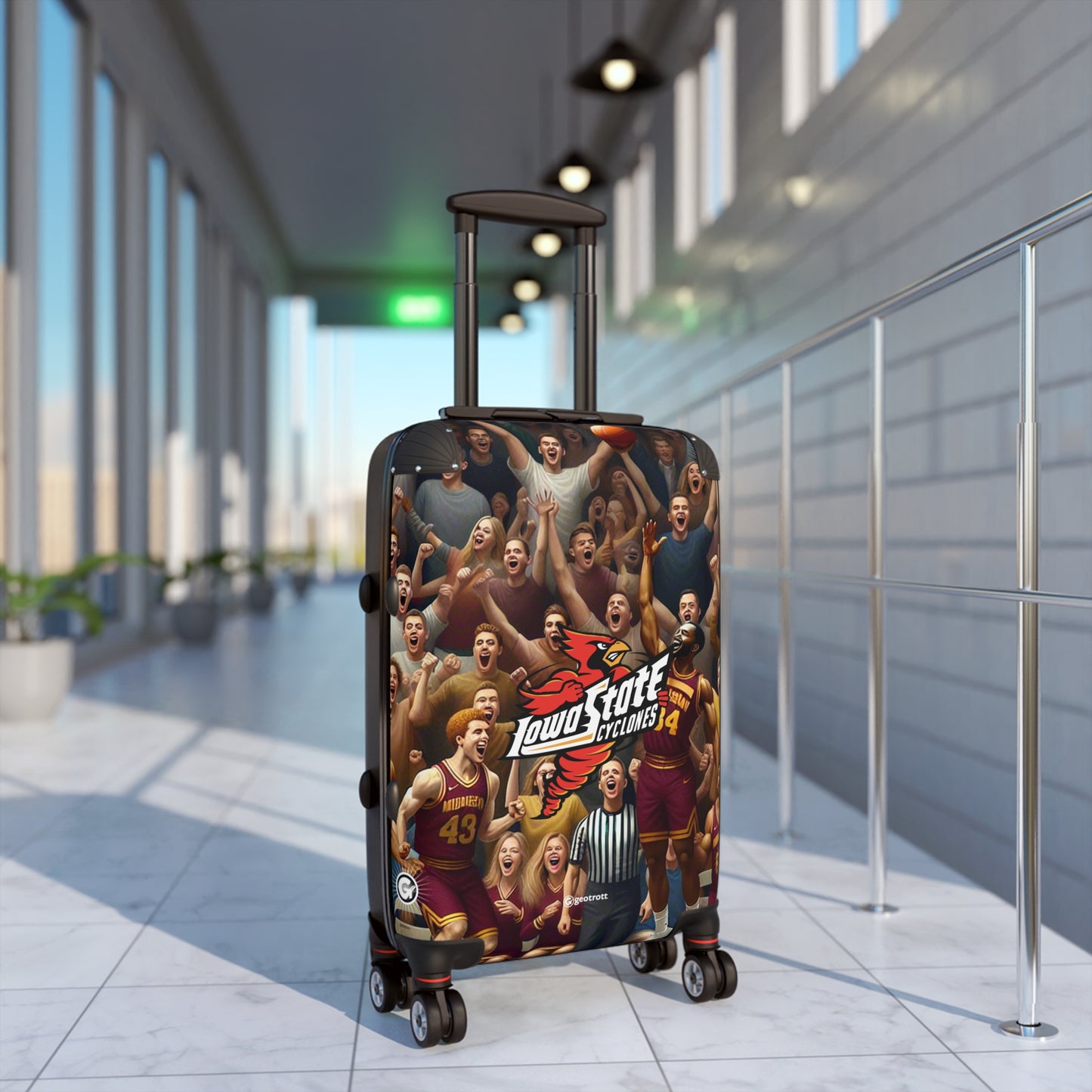 Iowa State Cyclones Men's Basketball Team Luggage Bag Rolling Suitcase Spinner