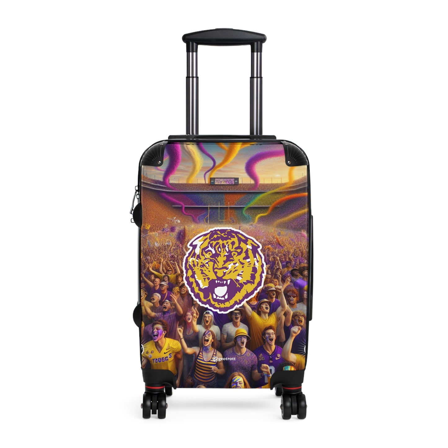 Louisiana State University Tigers Ncaa College Football Luggage Bag Rolling Suitcase Spinner