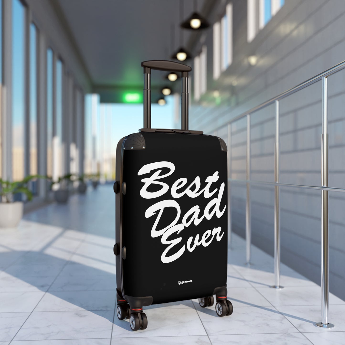 Best Dad Ever Black Emotive Inspirational Fathers Day Luggage Bag Rolling Suitcase Spinner