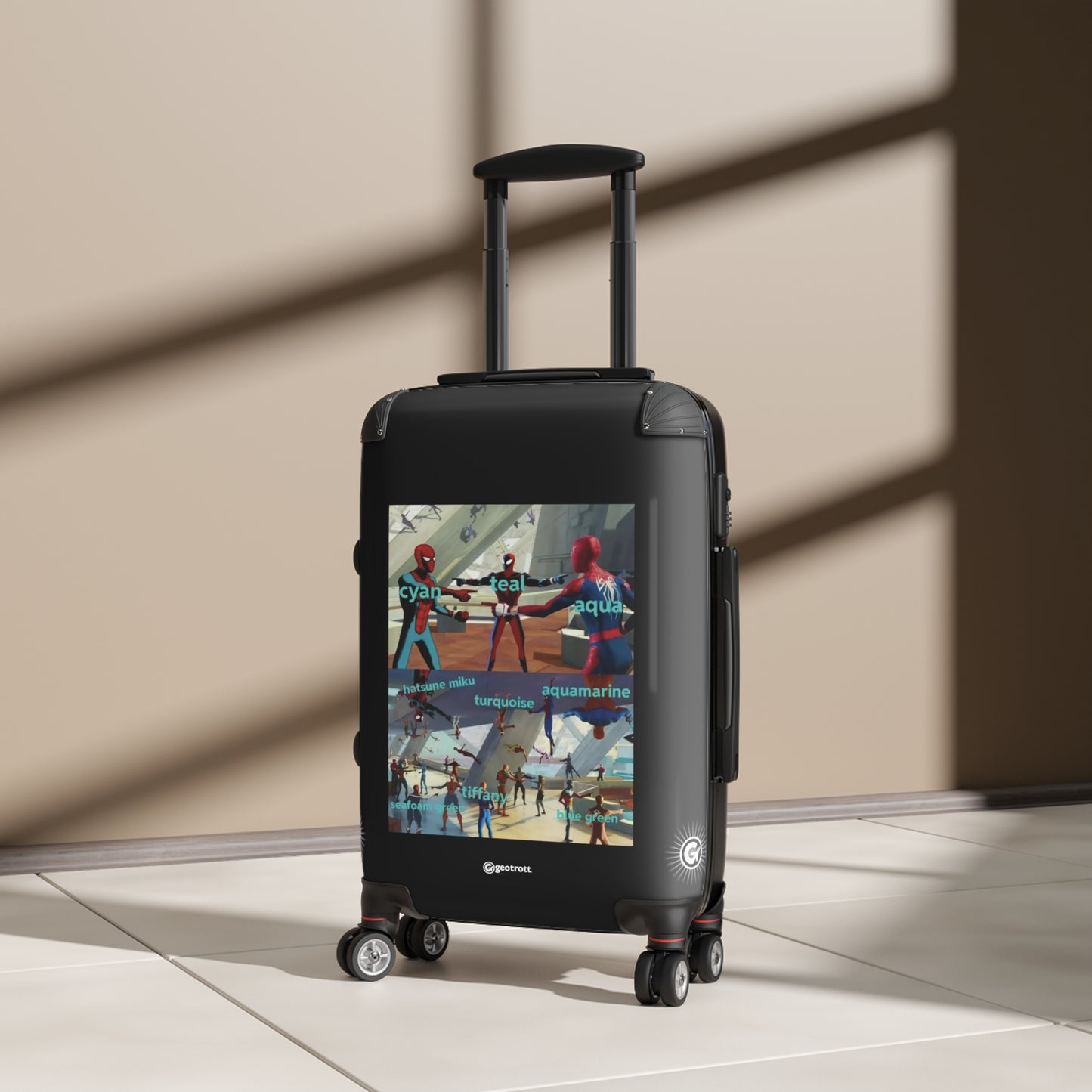 Spiderman Pointing Three Jokes MEME Funny Inspirational Luggage Bag Rolling Suitcase Spinner