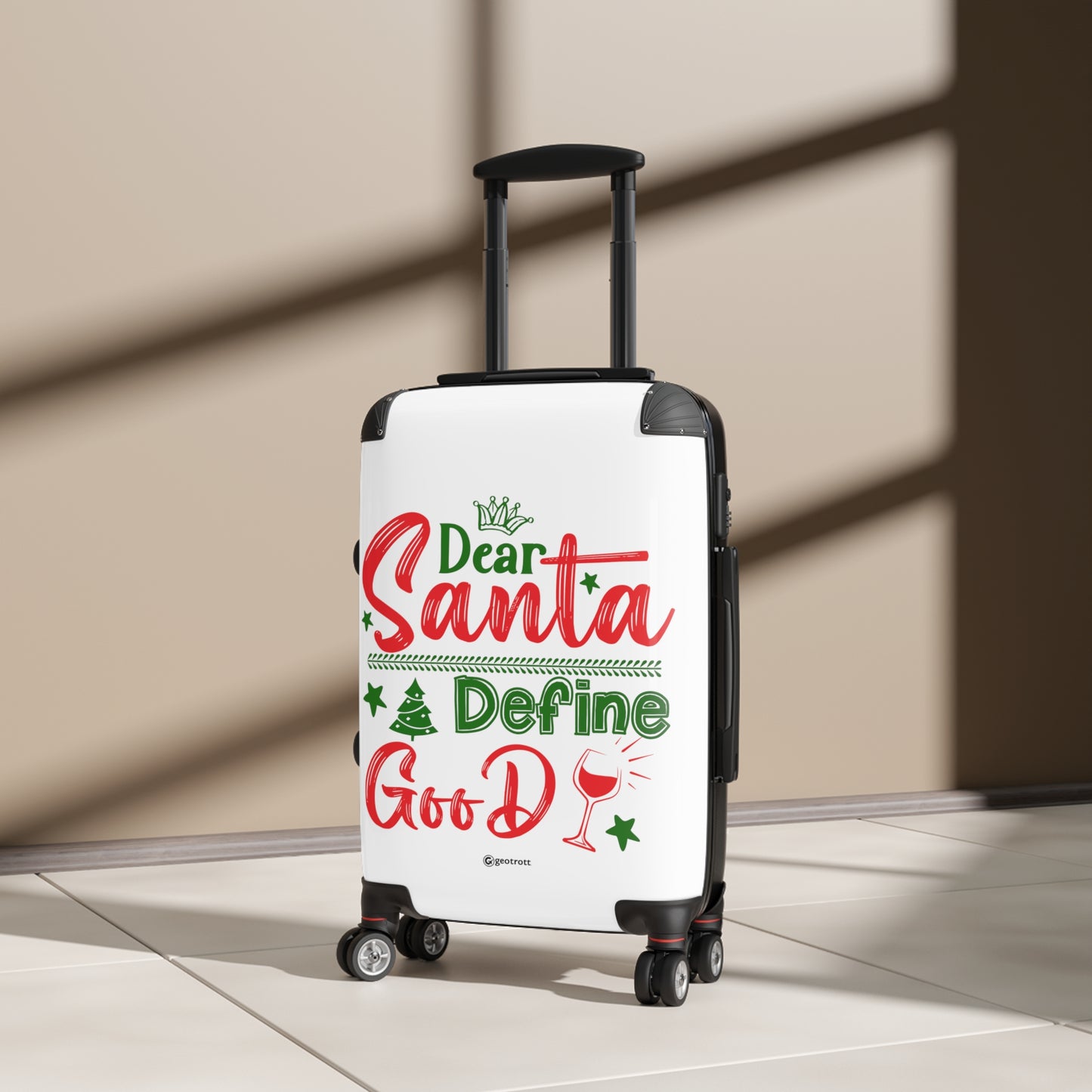 Dear Santa Define Good Christmas Season Luggage Bag Rolling Suitcase Spinner