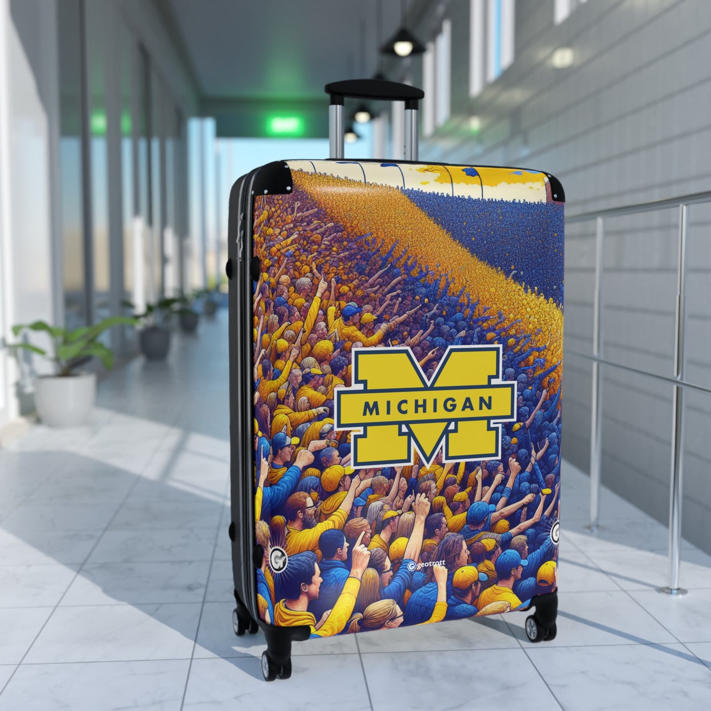 Michigan State Wolverines Football Team College Team Luggage Bag Rolling Suitcase Spinner