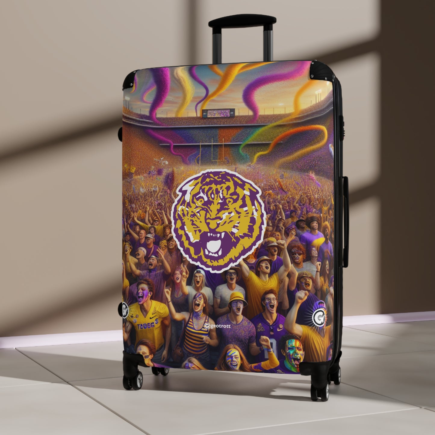 Louisiana State University Tigers Ncaa College Football Luggage Bag Rolling Suitcase Spinner